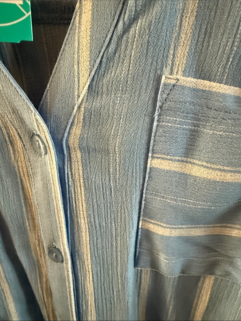 Fortune + Ivy Light Blue Striped Tie-Hem Button Down Shirt - Picture 4 of 4